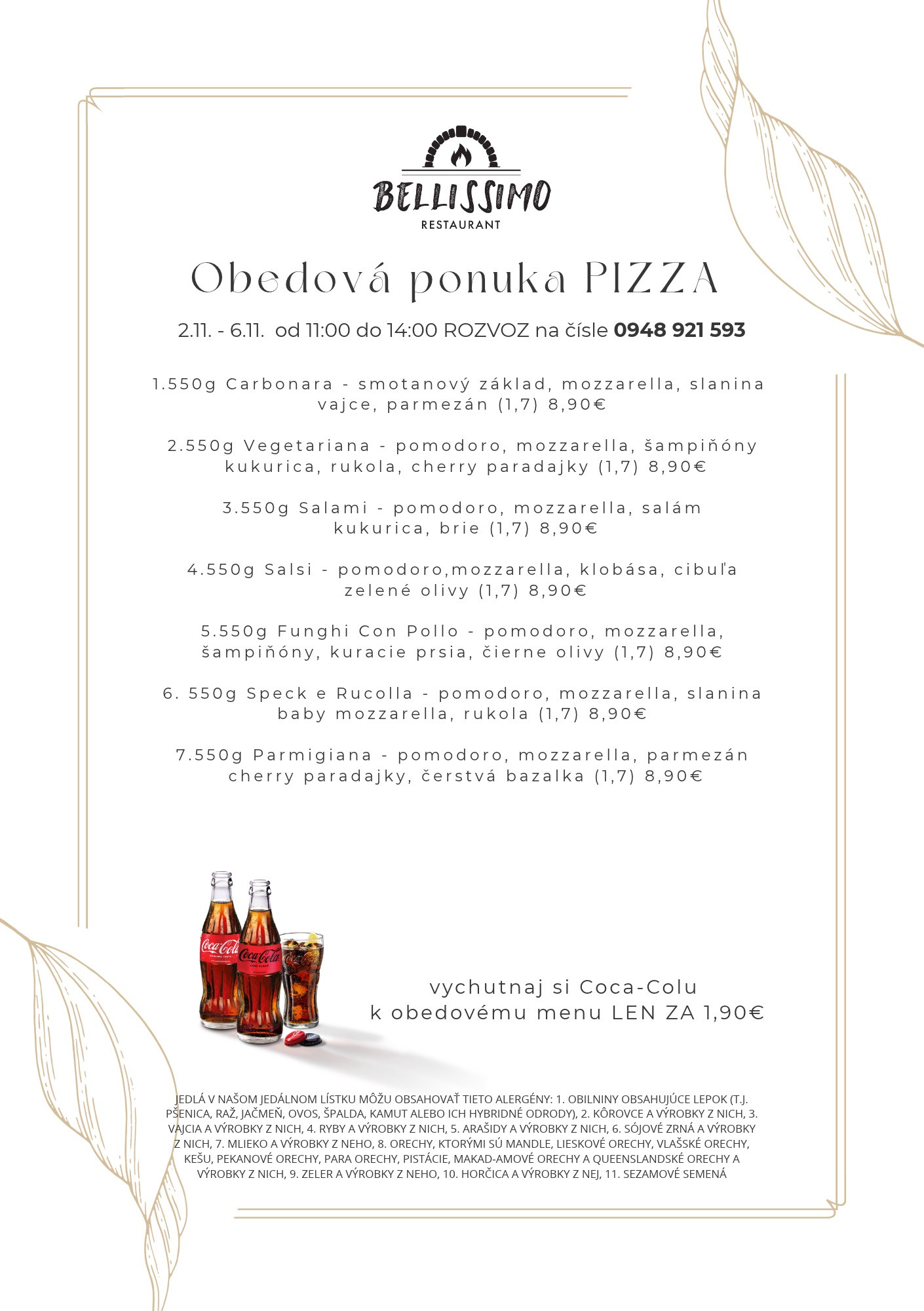 Pizza ponuka – Bellissimo