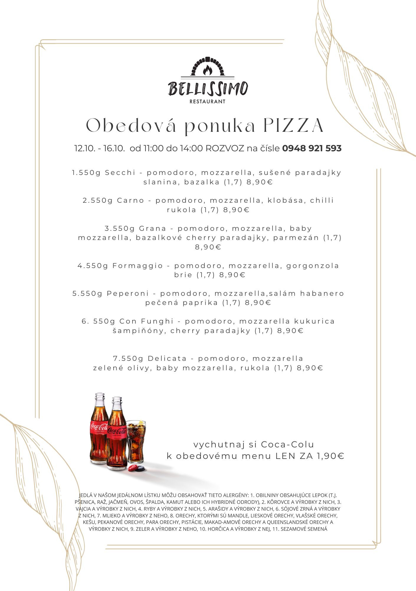 Pizza ponuka – Bellissimo