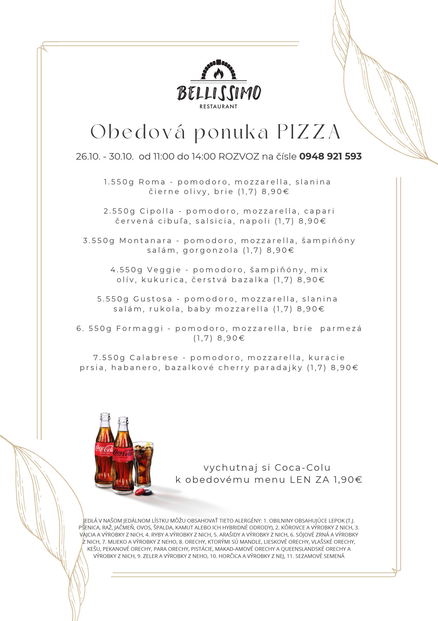 Pizza ponuka – Bellissimo